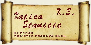 Katica Staničić vizit kartica